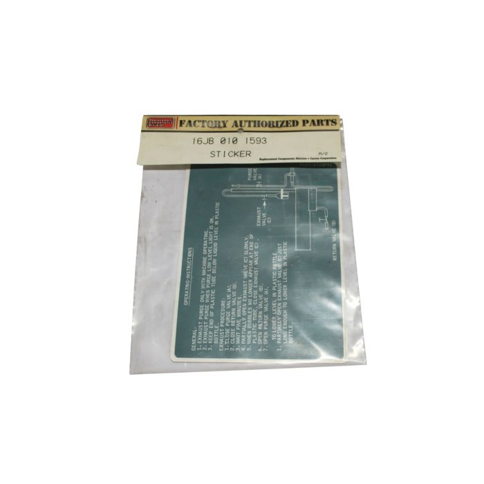 Carrier Factory Authorized Parts™ - 16JB0101593 - Sticker product image