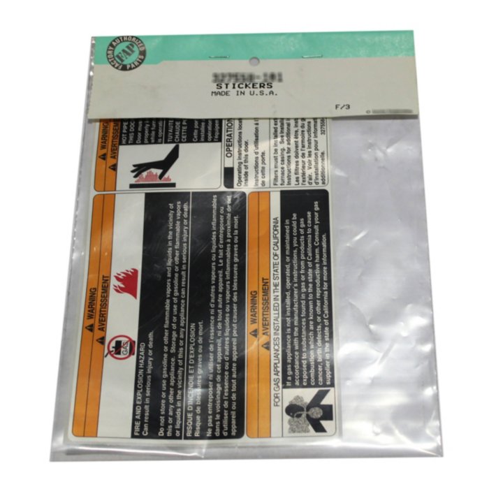 Carrier Factory Authorized Parts™ - 327558-101 - Stickers product image