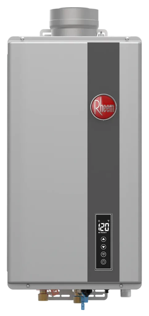 Rheem RTG-R Series High Efficiency Non-Condensing Indoor Tankless Gas Water Heater with Built-In Recirculation Pump & Wi-Fi product image