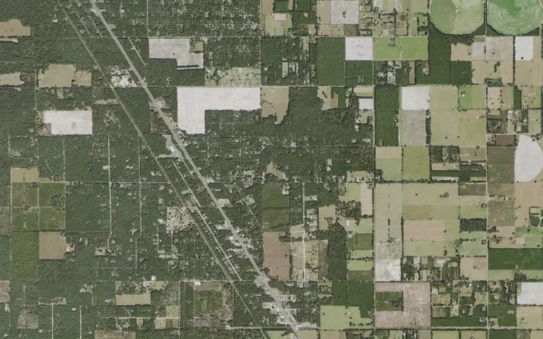 Aerial view centered on Andrews, Florida