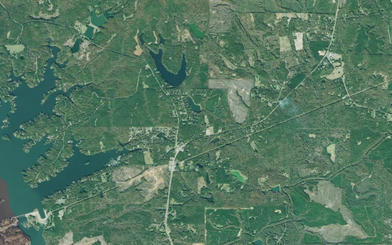 Aerial view centered on Antioch, Georgia