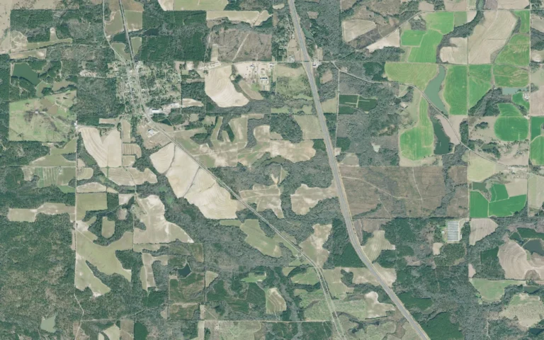 Aerial view centered on Arabi, Georgia
