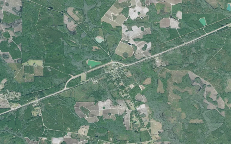 Aerial view centered on Argyle, Georgia