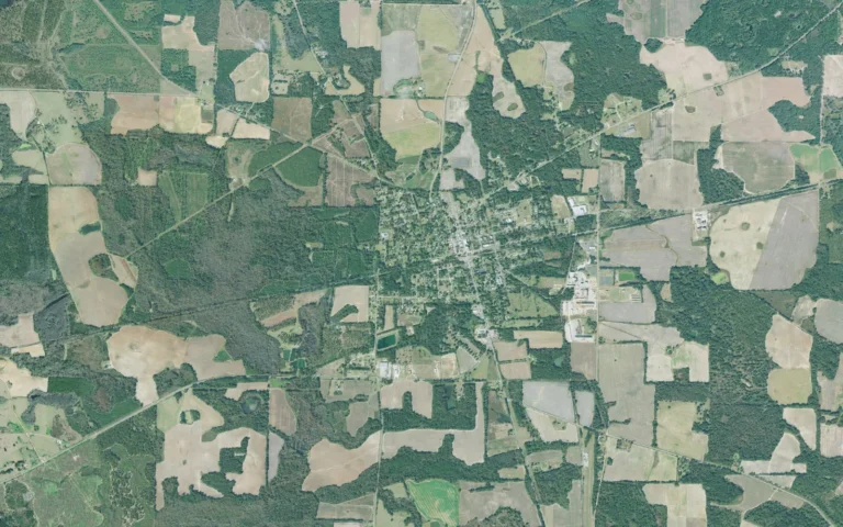 Aerial view centered on Arlington, Georgia