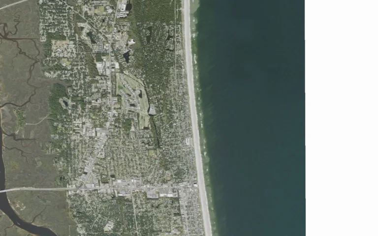 Aerial view centered on Atlantic Beach, Florida