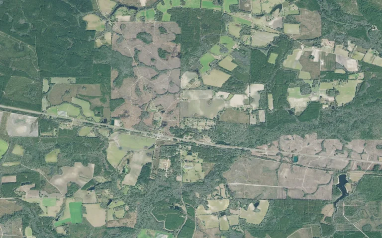 Aerial view centered on Axson, Georgia