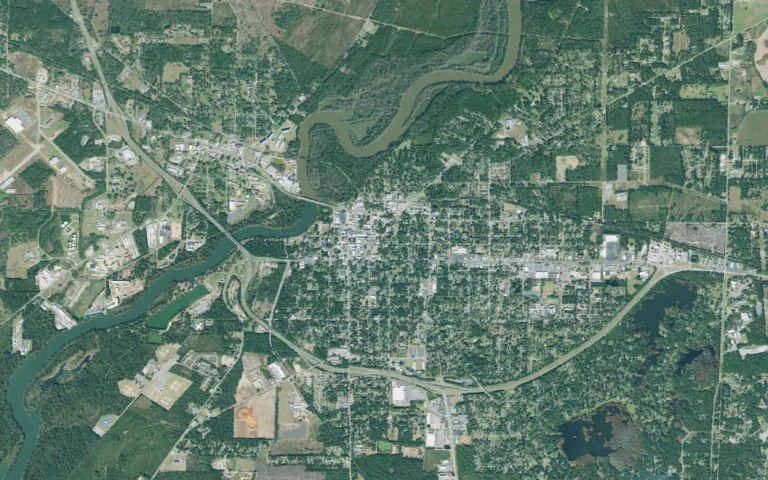 Aerial view centered on Bainbridge, Georgia