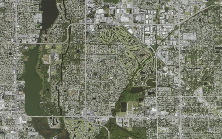 Aerial view centered on Bardmoor, Florida