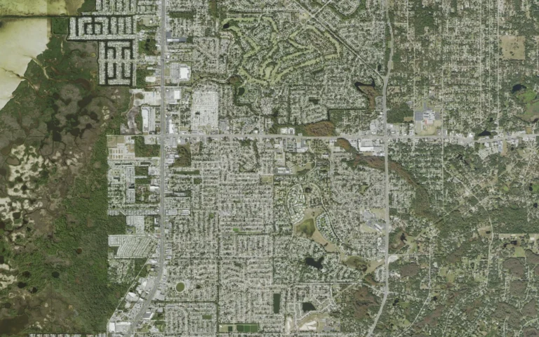 Aerial view centered on Bayonet Point, Florida