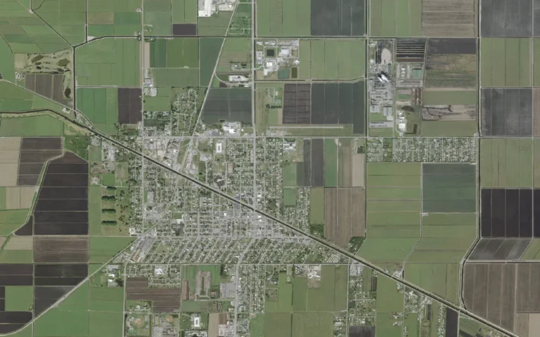 Aerial view centered on Belle Glade, Florida