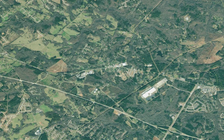 Aerial view centered on Bogart, Georgia