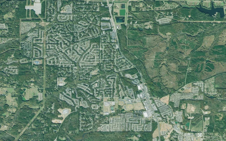 Aerial view centered on Bonanza, Georgia