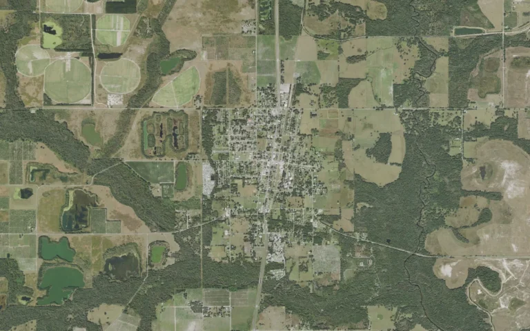 Aerial view centered on Bowling Green, Florida