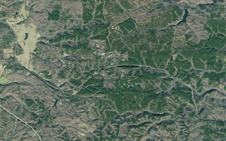 Aerial view centered on Braswell, Georgia