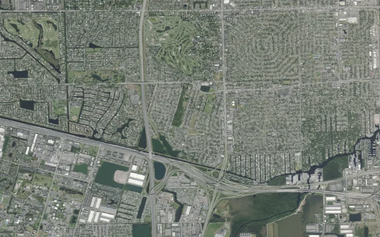 Aerial view centered on Broadview Park, Florida