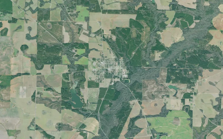 Aerial view centered on Byromville, Georgia