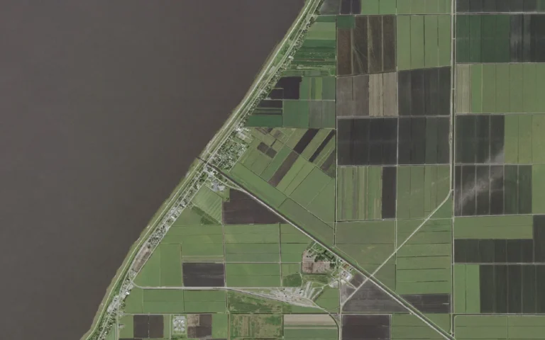 Aerial view centered on Canal Point, Florida