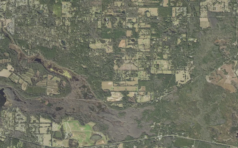 Aerial view centered on Chaires, Florida