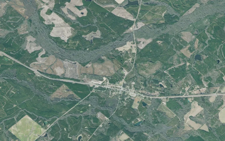 Aerial view centered on Chauncey, Georgia