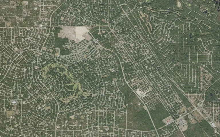 Aerial view centered on Citrus Springs, Florida