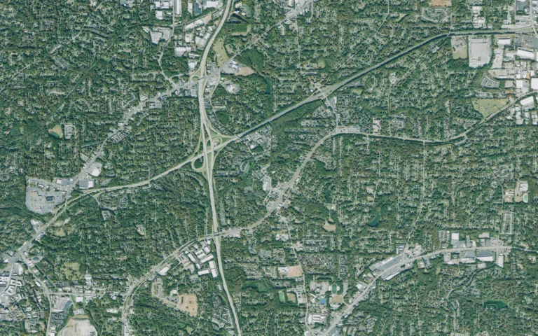 Aerial view centered on Clarkston, Georgia