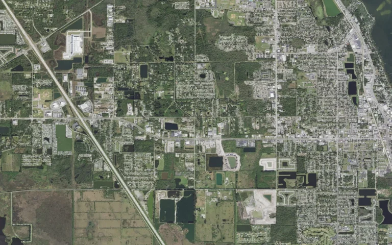 Aerial view centered on Cocoa West, Florida
