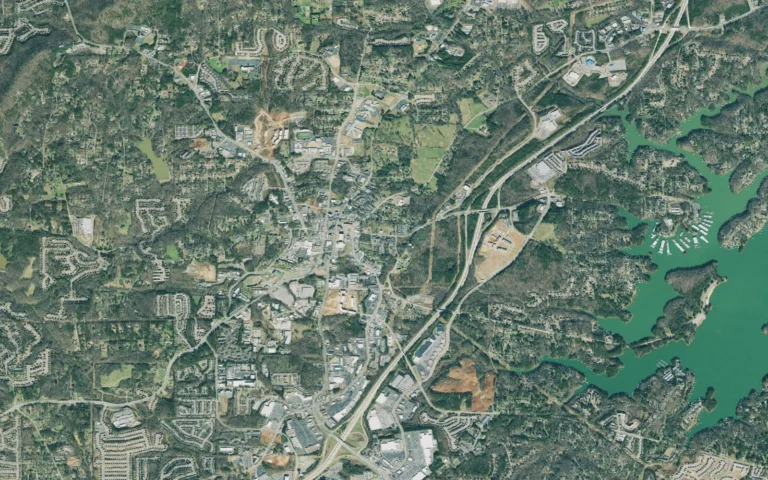 Aerial view centered on Cumming, Georgia