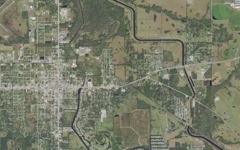 Aerial view centered on Cypress Quarters, Florida