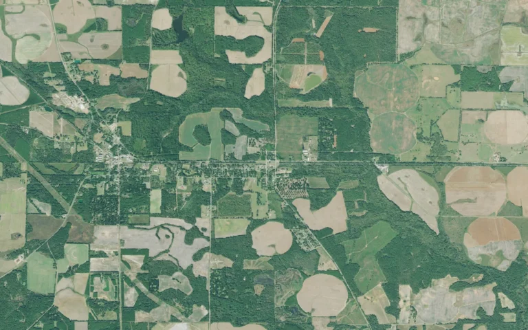 Aerial view centered on De Soto, Georgia