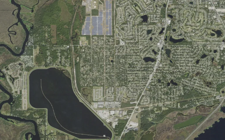 Aerial view centered on DeBary, Florida