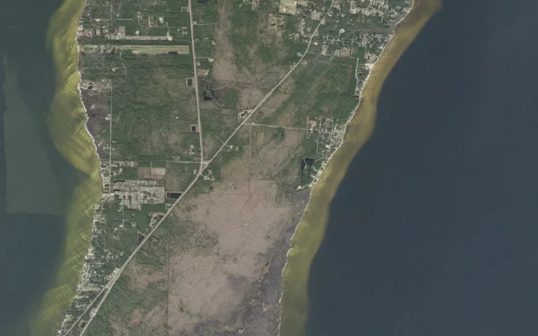 Aerial view centered on Dickerson City, Florida