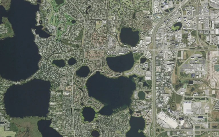 Aerial view centered on Doctor Phillips, Florida