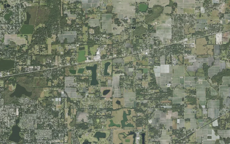 Aerial view centered on Dover, Florida