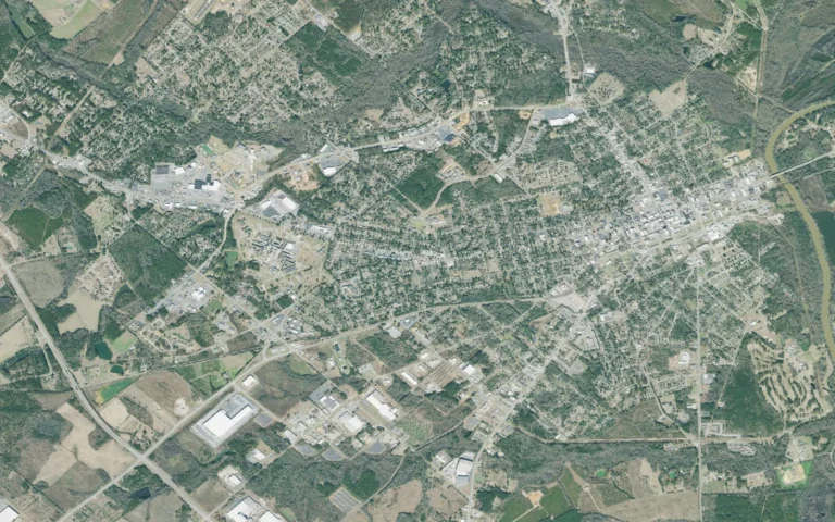 Aerial view centered on Dublin, Georgia