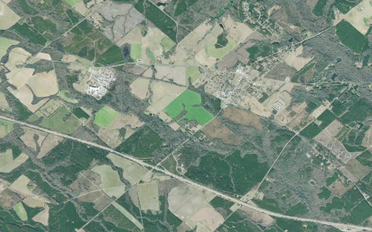 Aerial view centered on Dudley, Georgia