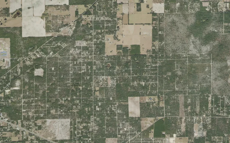 Aerial view centered on East Bronson, Florida