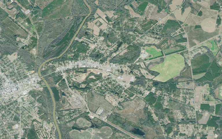 Aerial view centered on East Dublin, Georgia