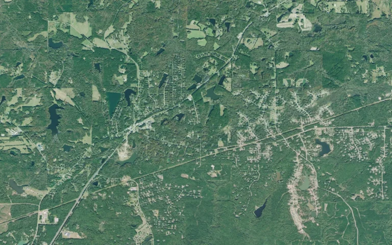 Aerial view centered on Ellerslie, Georgia