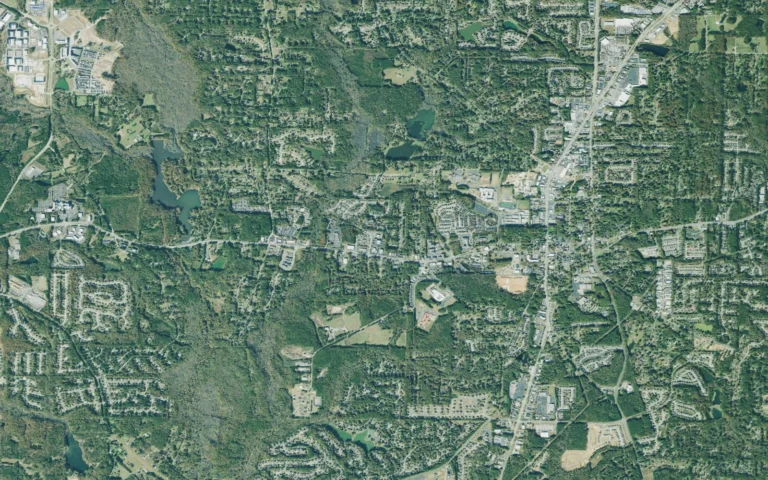Aerial view centered on Fayetteville, Georgia