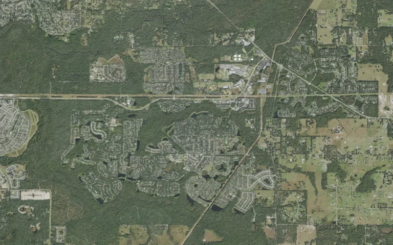 Aerial view centered on Fish Hawk, Florida
