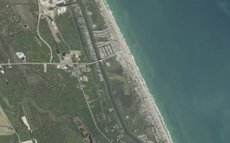 Aerial view centered on Flagler Beach, Florida