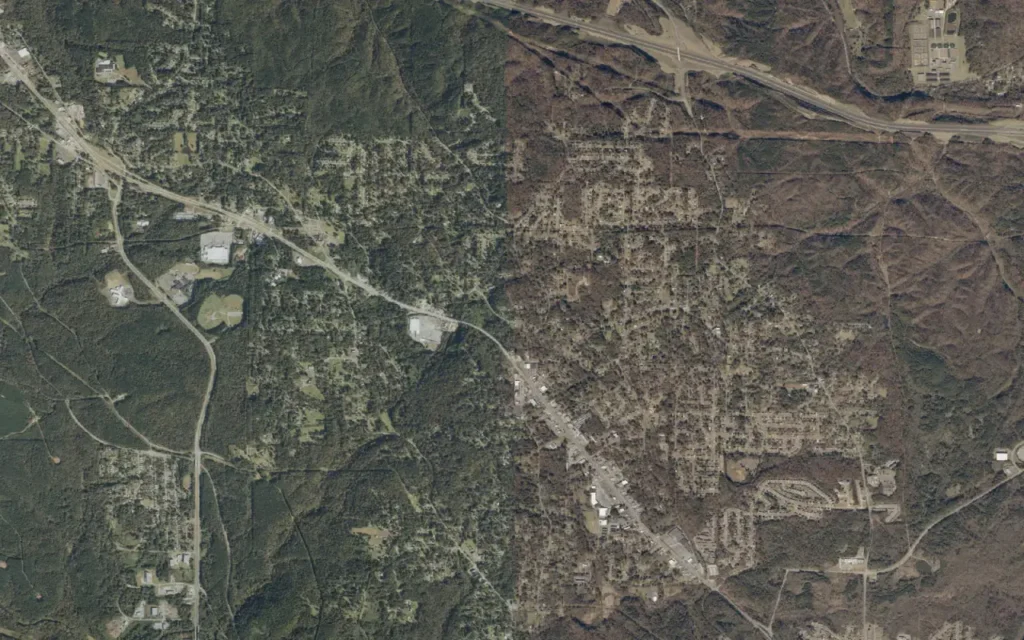 HVAC service area in Forestdale