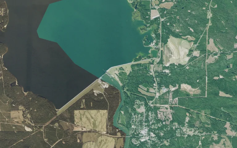 Aerial view centered on Fort Gaines, Georgia