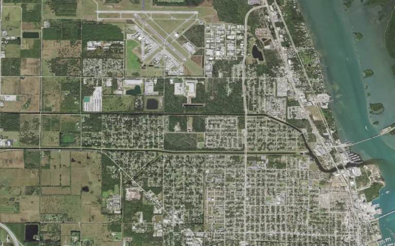 Aerial view centered on Fort Pierce North, Florida