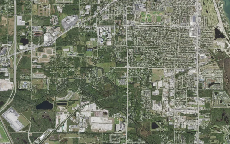 Aerial view centered on Fort Pierce South, Florida