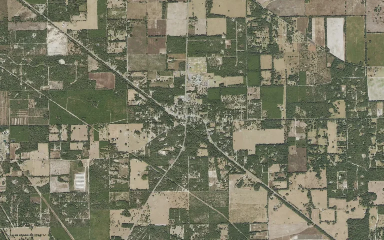 Aerial view centered on Fort White, Florida