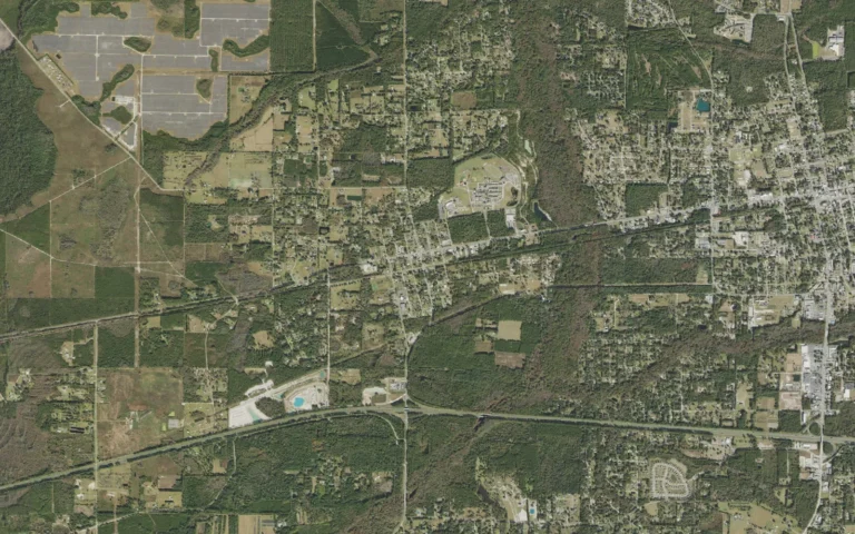 Aerial view centered on Glen St. Mary, Florida