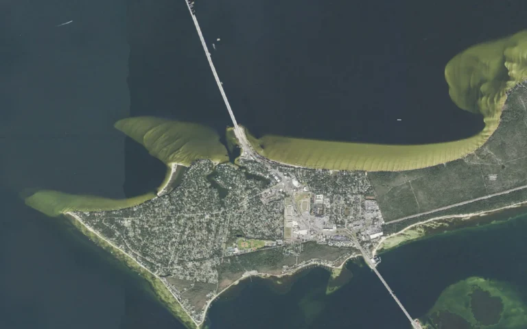 Aerial view centered on Gulf Breeze, Florida