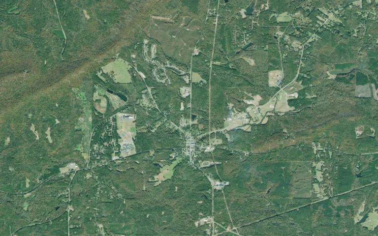 Aerial view centered on Hamilton, Georgia