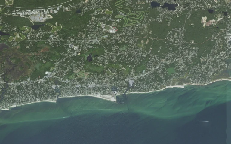 Aerial view centered on Harwich Port, Massachusetts